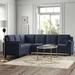 Blue Sectional - Red Barrel Studio® 104" Wide Left Hand Facing Corner Sectional, Wood | 33 H x 104 W x 82 D in | Wayfair