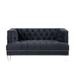 Everly Quinn Ragusa 64" Velvet Tuxedo Arm Loveseat Velvet in Gray | 32 H x 64 W x 34 D in | Wayfair F905C64D21524C4580BCEB7D86D8025D