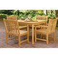 Oxford Garden Classic Rectangular 4 - Person Teak Outdoor Dining Set Teak in White | 29.5 H x 42 W x 42 D in | Wayfair 5002K