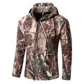 Ketamyy Mens Camo Tactical Coat Hooded Autumn Winter Outdoor Army Military Softshell Fleece Lined Waterproof Windproof Warm Hunting Hiking Jacket Bionic Camouflage S