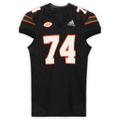 Miami Hurricanes Game-Used #74 Black Jersey from the 2017-2018 NCAA Seasons - Size 2XL