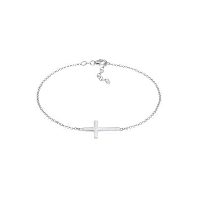 Elli - Kreuz Religion Glaube Filigran Trend 925 Silber Fußketten 1 ct Damen