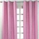 HOMESCAPES 100% Cotton Pink Gingham Curtains Eyelet Curtains 137 cm Wide x 228 cm Drop (54” x 90”) Block Check Pattern Country Style Curtains for Kitchen Bedroom or Living Room