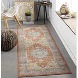 Bacoor 6'7" x 9' Traditional Updated Traditional Beige/Denim/Sage/Light Olive/Rust/Brick Red/Rust/Olive Washable Area Rug - Hauteloom