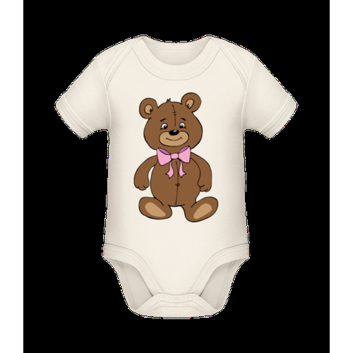 Teddybär Mit Schleife - Baby Bio Strampler