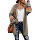 Happy Sailed Ladies Casual Boyfriend Kimono Open Front Rainbow Cardigan Long Sleeve Cardigan Cozy Sweater Knitwear Size 12