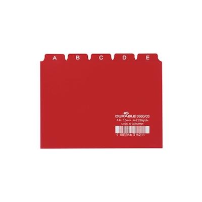 DURABLE Karteiregister A - Z, PP, A6 quer, rot, 25-teilig