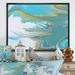 East Urban Home Marble Landscape - Painting Print on Canvas Canvas, Wood in Blue/Gray/Green | 12 H x 20 W x 1 D in | Wayfair