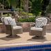Beachcrest Home™ Beom Modern Outdoor Wicker Swivel Patio Chair w/ Cushions Wicker/Rattan in Gray | 36.61 H x 29.13 W x 32.28 D in | Wayfair