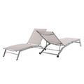 Zipcode Design™ Dupree 77.56" Long Reclining Chaise Lounge Set, Polyester in Gray/Brown | 36.22 H x 25.2 W x 77.56 D in | Outdoor Furniture | Wayfair