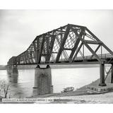 Ebern Designs Kansas City & Memphis Railway Bridge, Historic Kansas City - Wrapped Canvas Photograph Print Canvas, in Black/White | Wayfair