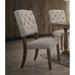 Red Barrel Studio® Farhi Tufted Linen Side Chair in Beige Wood/Upholstered/Fabric in Brown | 43 H x 20 W x 20 D in | Wayfair