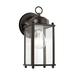 Charlton Home® Aubree 10.25" H Outdoor Wall Lantern Aluminum/Glass/Metal in Brown | 10.25 H x 4.5 W x 4.5 D in | Wayfair