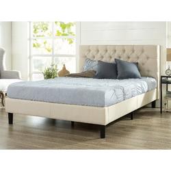Latitude Run® Billierose Tufted Low Profile Platform Bed Upholstered/Polyester in Brown | 42.3 H x 78.7 W x 84.2 D in | Wayfair