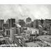 Ebern Designs The Heart of Chicago, Historic Chicago - Wrapped Canvas Photograph Print Metal in Black/White | 30 H x 40 W x 1.5 D in | Wayfair