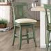 Three Posts™ Fortville Swivel Bar & Counter Stool Wood/Upholstered in Green | 42.32 H x 20.1 W x 21.7 D in | Wayfair