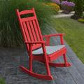 Gracie Oaks Aaliayh Classic Porch Outdoor Rocking Chair, Steel in Red | 38 H x 28 W x 32 D in | Wayfair D1467A98072F4DE3BA07D2E3174A2C74