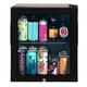 Russell Hobbs Mini Fridge 12 Bottle/46L Lockable Freestanding Black Table Top Mini Beer & Wine Fridge, LED Light & Lock and Key with Glass Door RHGWC1B-LCK