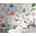 GK Wall Design Flamingo Rose & Leaf Wall Mural Vinyl in Green/White | 150" W x 98" L | Wayfair GKWP000231W150H98_V
