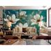 GK Wall Design Blossom Wall Mural Vinyl in Green/White | 150" W x 98" L | Wayfair GKWP000151W150H98_V