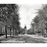 Ebern Designs Sherman Avenue & Colorado State House, Historic Denver - Wrapped Canvas Photograph Print Canvas, in Black/Green/White | Wayfair