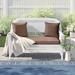 Bay Isle Home™ Armbruster 51" Wide Wicker Loveseat w/ Cushions Wicker/Rattan in White/Brown | 36 H x 51 W x 28 D in | Outdoor Furniture | Wayfair