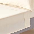 HOMESCAPES Cream Pure Organic Cotton Flat Sheet Double 400TC 600 Thread Count Equivalent Bed Sheet