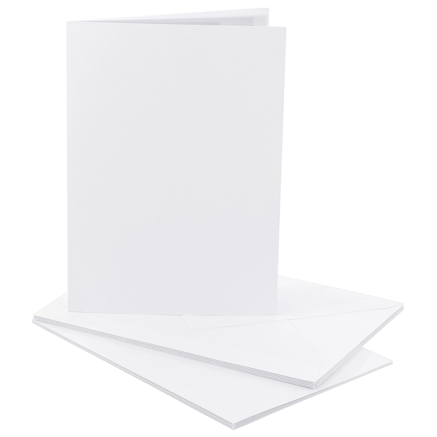 Cartes doubles et enveloppes, blanc, A5, 5 pièces