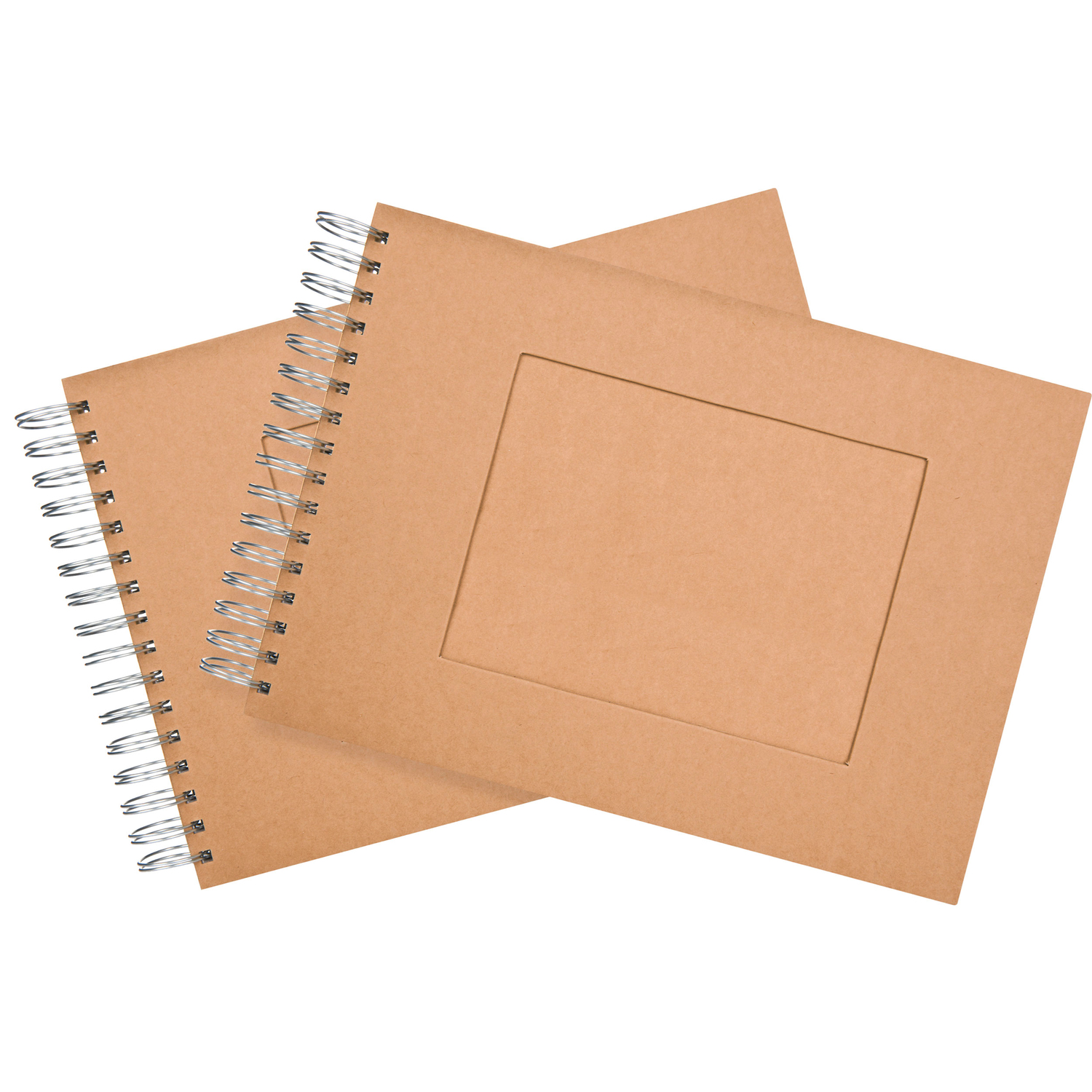 Carnets en carton, avec fenêtre, 21 x 15 cm, 60 feuilles, 2 pièces