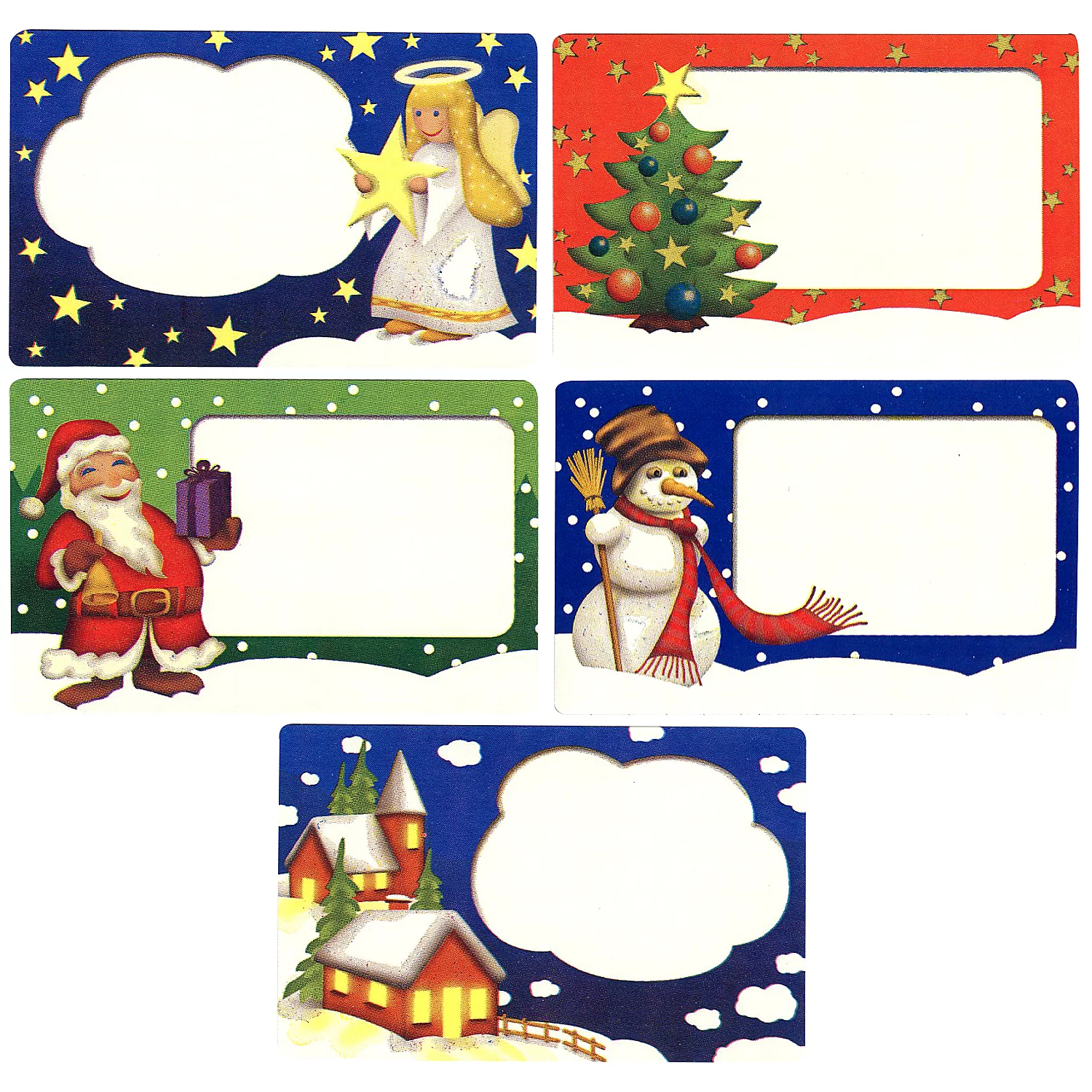 Wenko Etiquettes autocollantes "Noël", dimension : 7 x 4,5 cm, contenu : 100 pièces