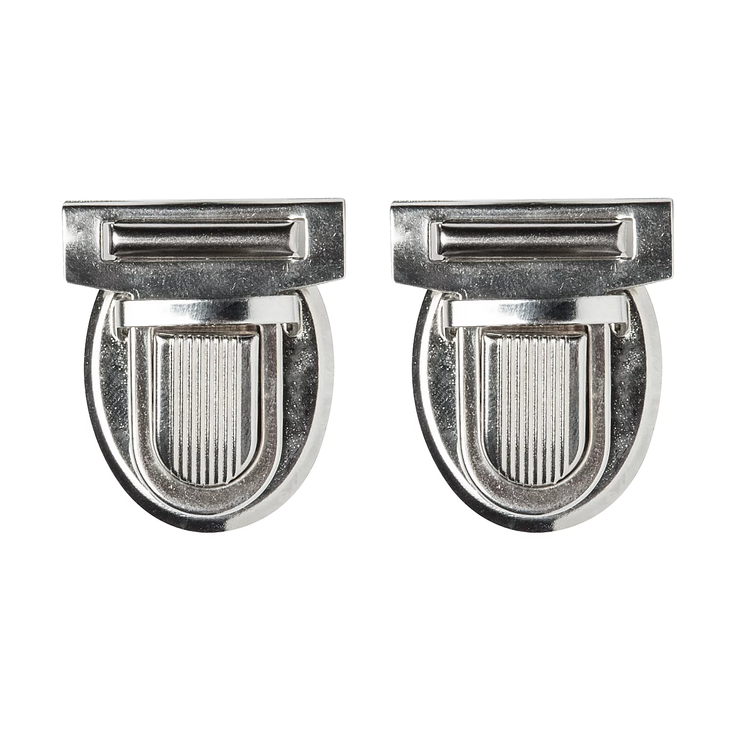 buttinette Fermoirs à clipser, 32 x 38 mm, argenté, 2 pièces