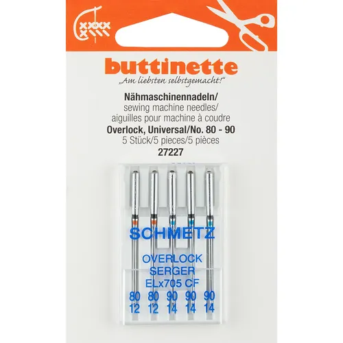 buttinette Aiguilles pour surjeteuse ""universel"", épaisseur : 80 - 90, contenu : 5 pièces