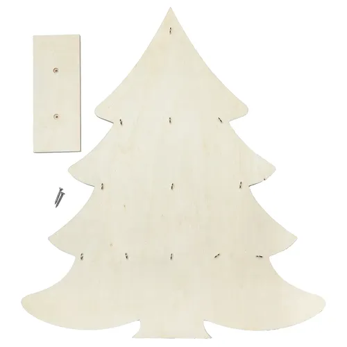Sapin en bois avec crochets, 49,5 x 55 cm