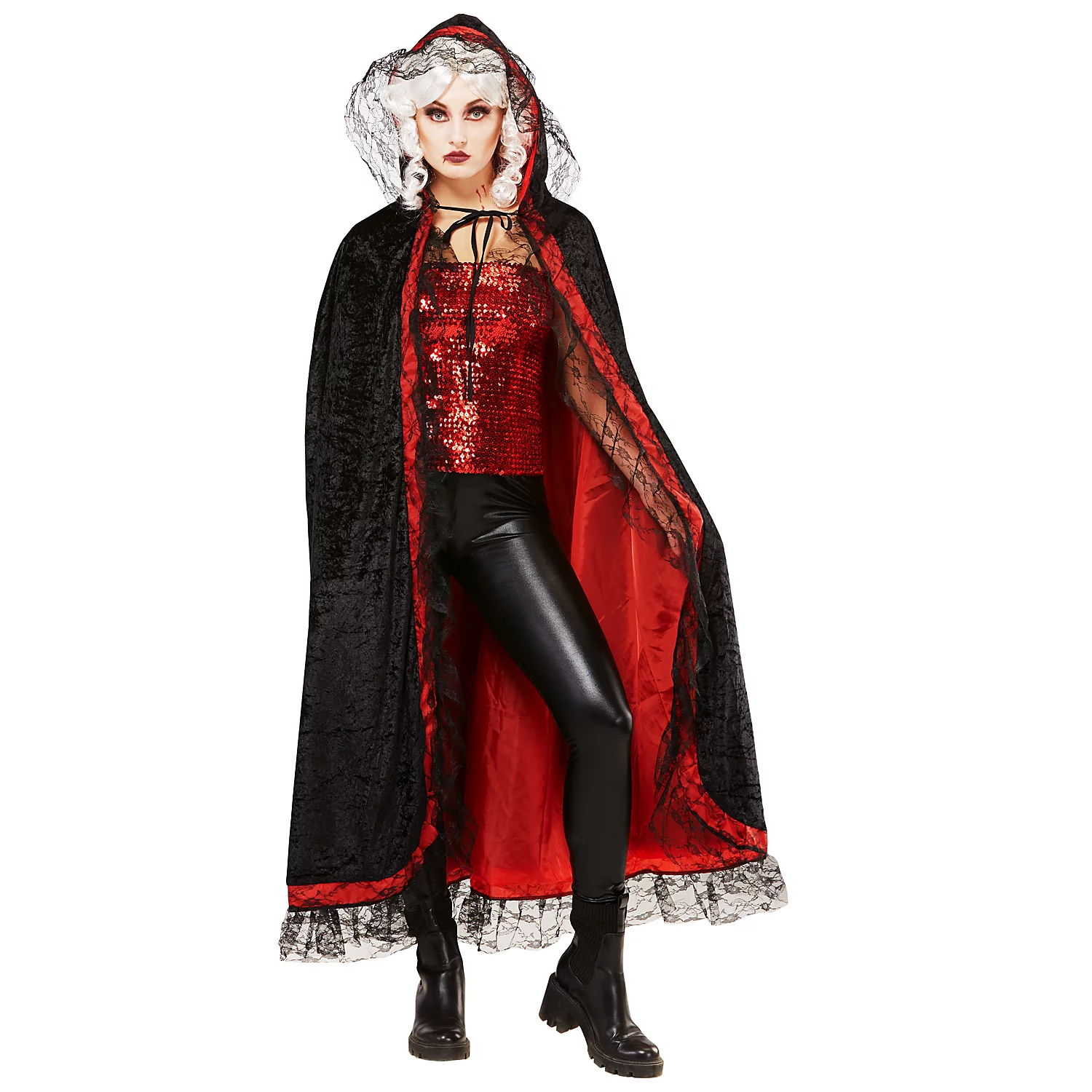 Cape "vampire", 130 cm, noir/rouge