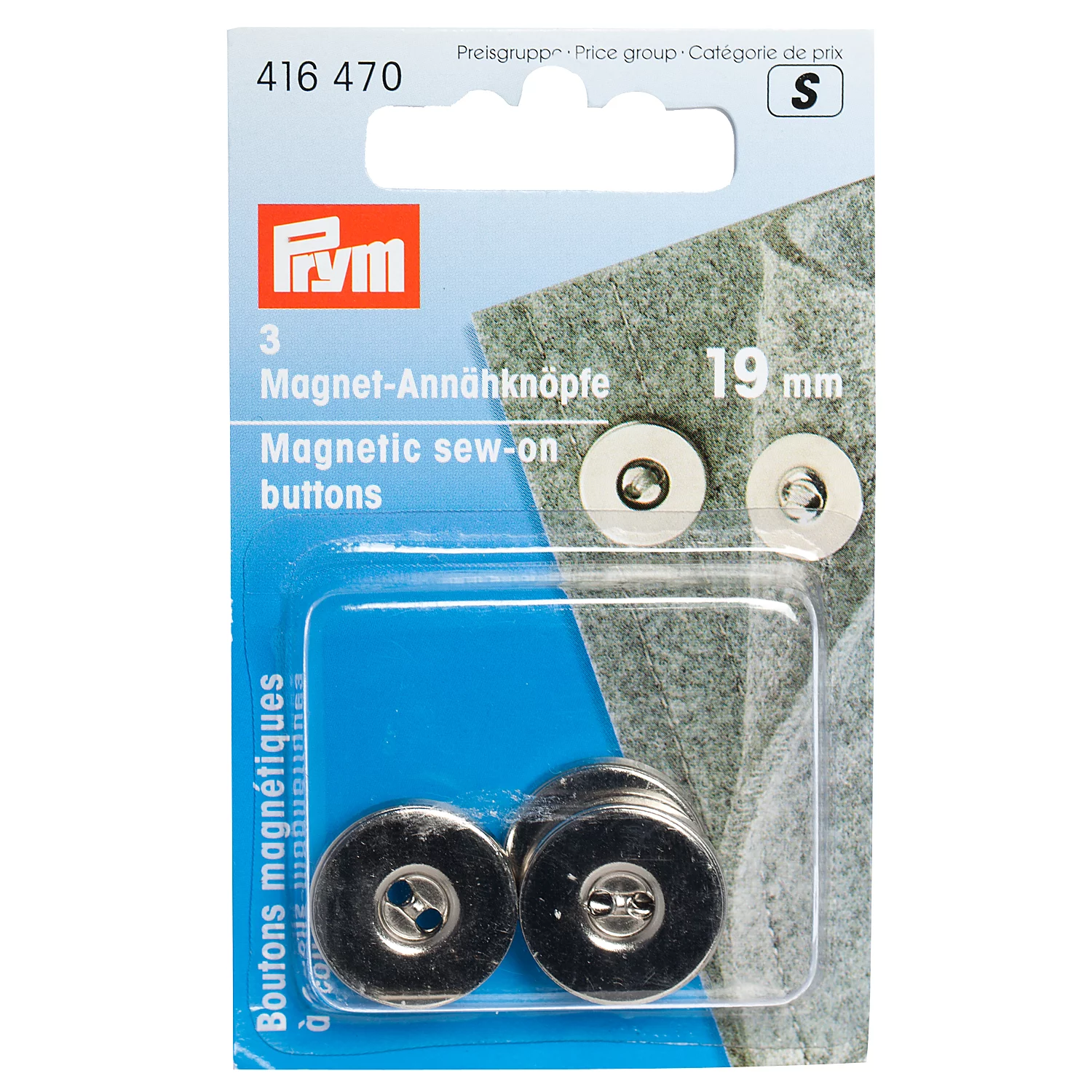 Prym Fermoirs magnétiques, Ø 19 mm, 3 pièces