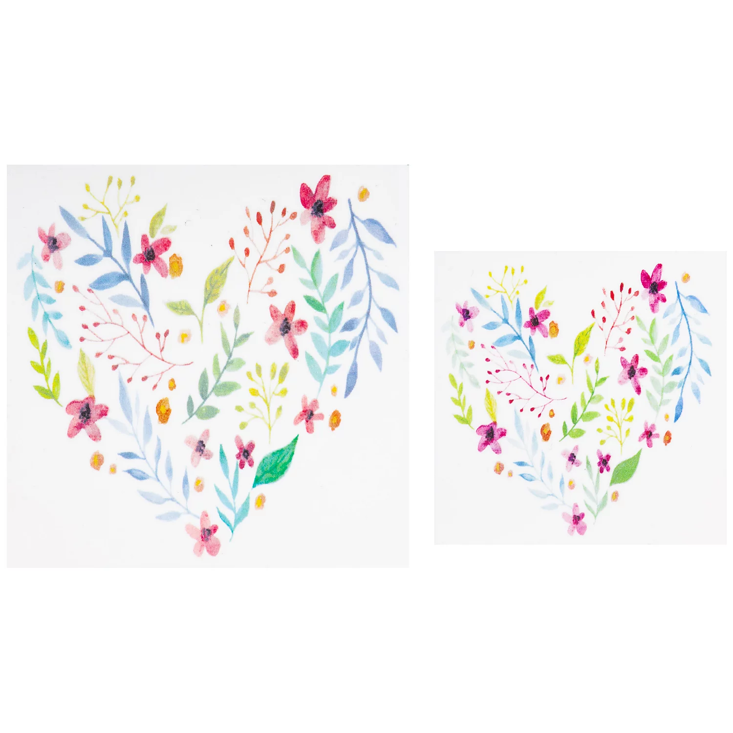 Motifs en cire "cœur en fleurs", 2 pièces