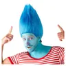 Perruque ""troll"", bleu