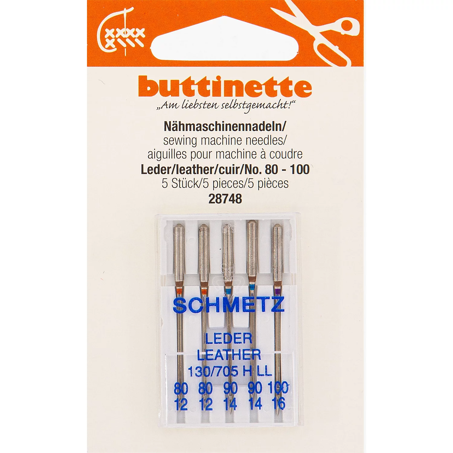 buttinette Aiguilles pour machine à coudre "cuir
