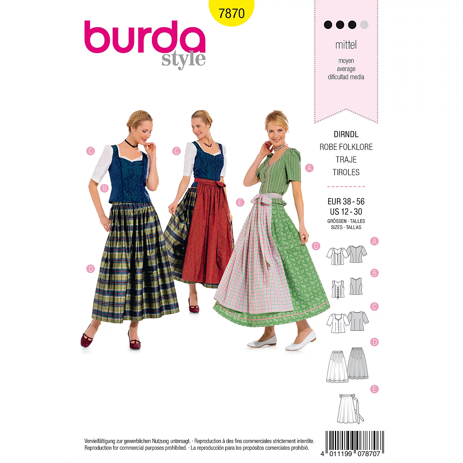 burda Schnitt 7870 Dirndl Image