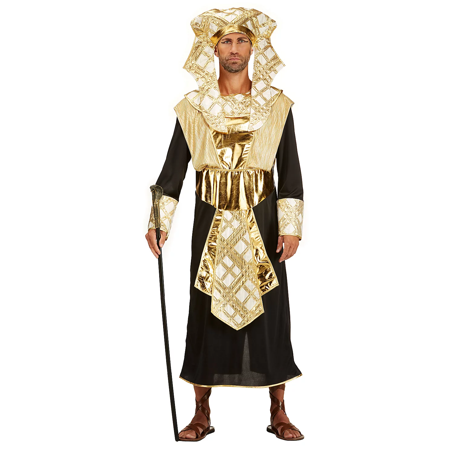 Pharao-Kostüm Amenophis für Herren, gold/schwarz Image