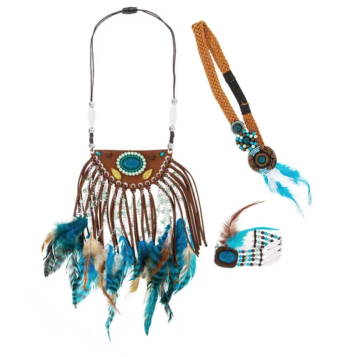 Indianer-Set Pawnee, braun/blau