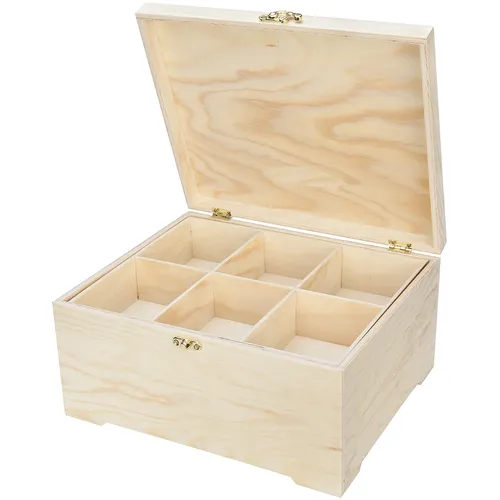 Sortierbox aus Holz, mit Sortierfach, 30 x 25 x 15 cm