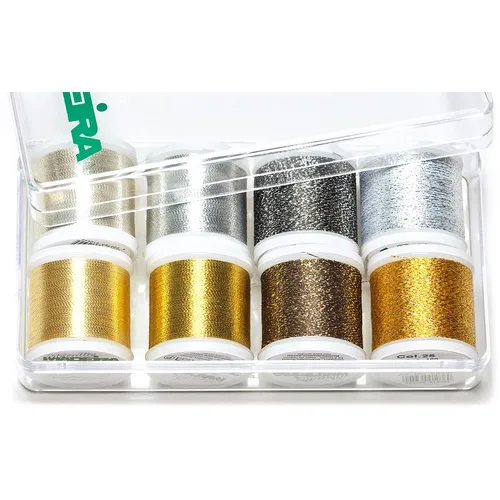 MADEIRA Stickgarn Metallic Gold und Silber, Inhalt: 8 Spulen