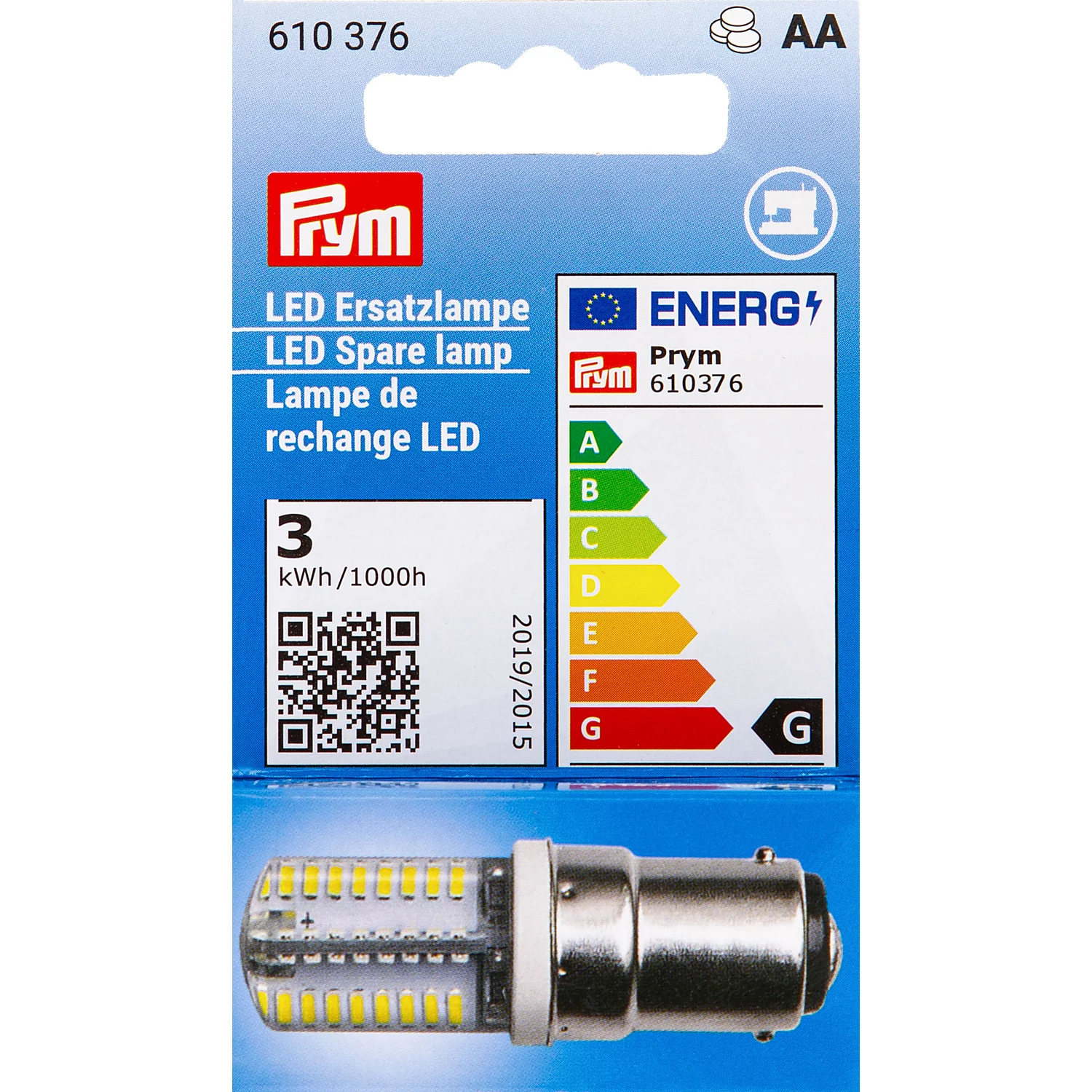 Prym LED Ersatzlampe für Nähmaschine, mit Bajonettfassung B15d Image