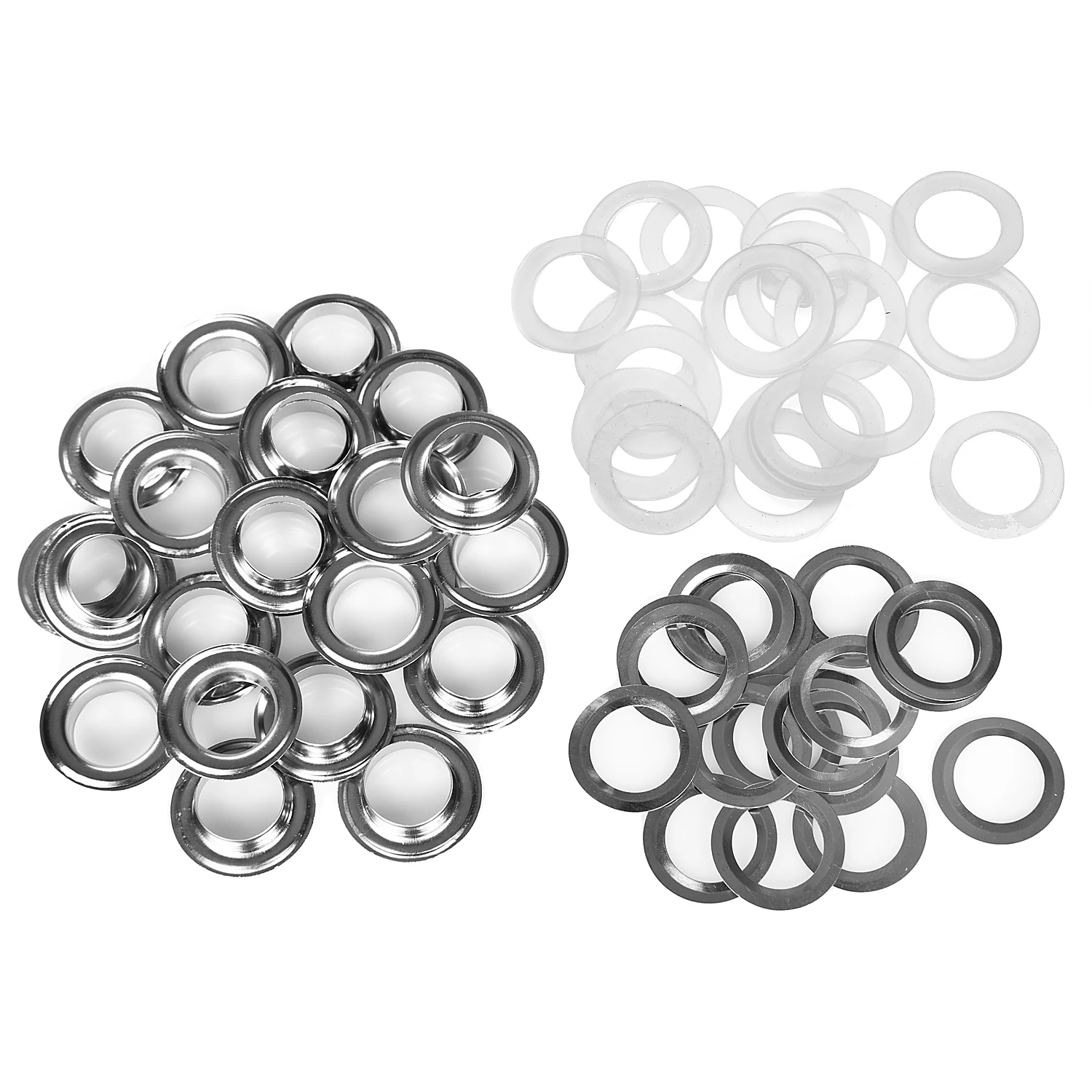 buttinette Nähfrei-Ösen mit Scheiben, Größe: 14 mm Ø, Inhalt: 25 Stück