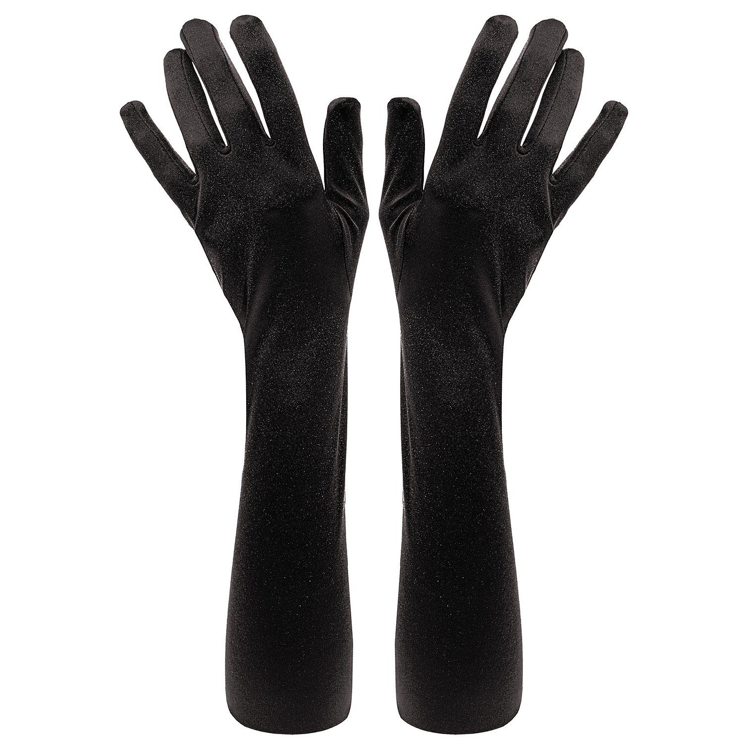 Satin-Handschuhe, schwarz, 55 cm Image