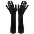Satin-Handschuhe, schwarz, 55 cm