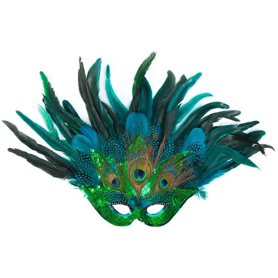 Maske Pfauenfeder