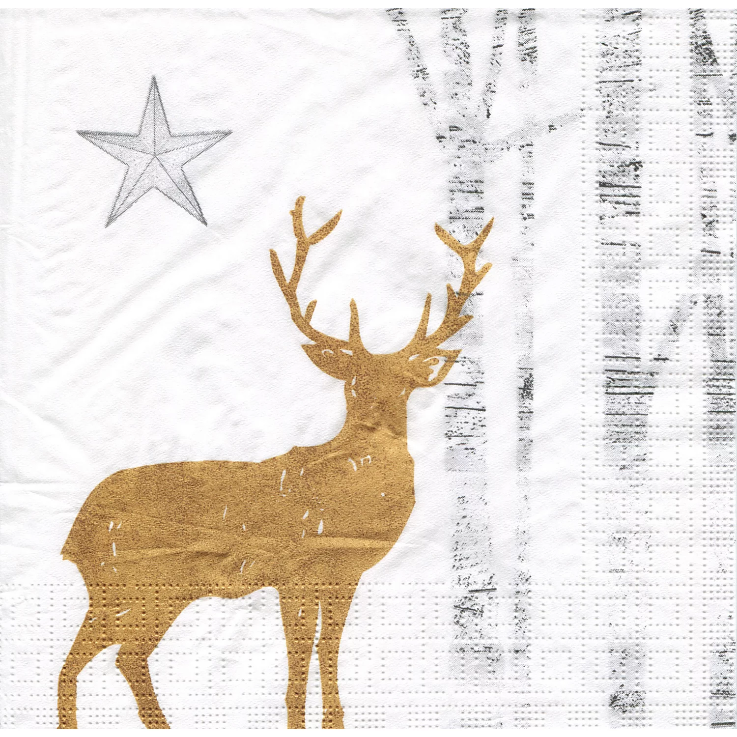 Papierservietten Goldener Hirsch, 33 x 33 cm, 20 Stück Image