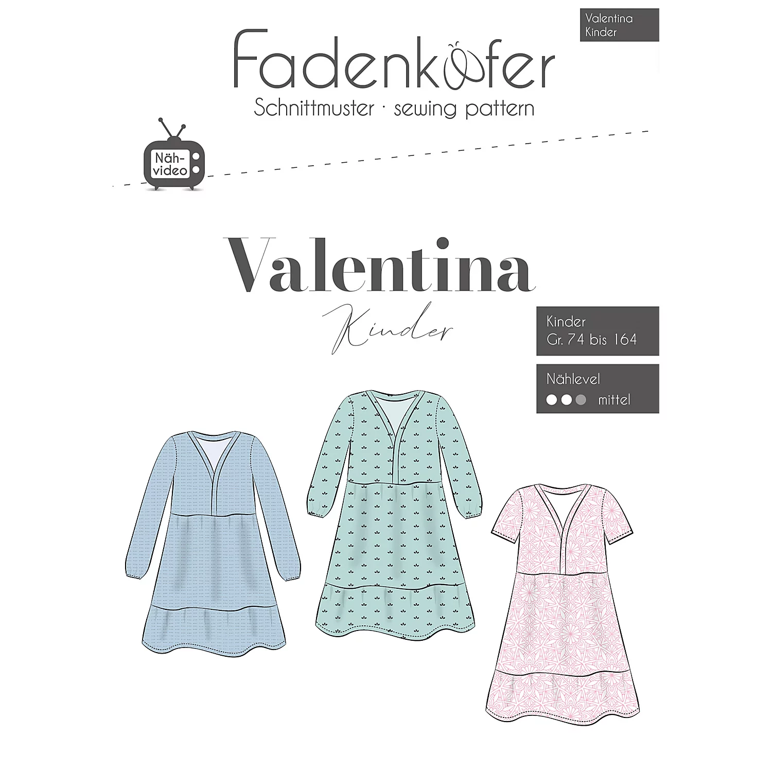 Fadenkäfer Schnitt Kleid Valentina für Kinder Image